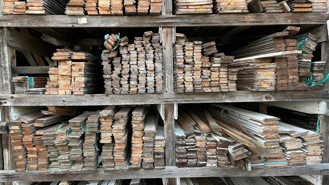 Nantucket salvage and reuse materials - wood planks and lumber